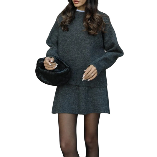 Damen-Strickset (Top + Rock)